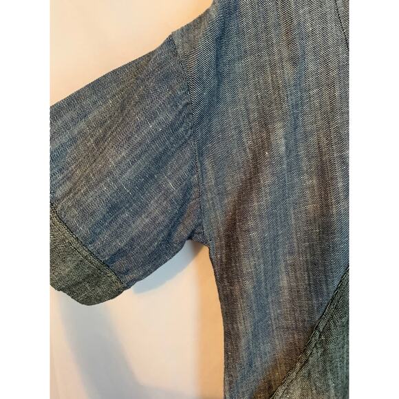 Uncle Frank Anthropologie Small Dress Denim Blue Pockets Boho Lagenlook Chic - Picture 3 of 5